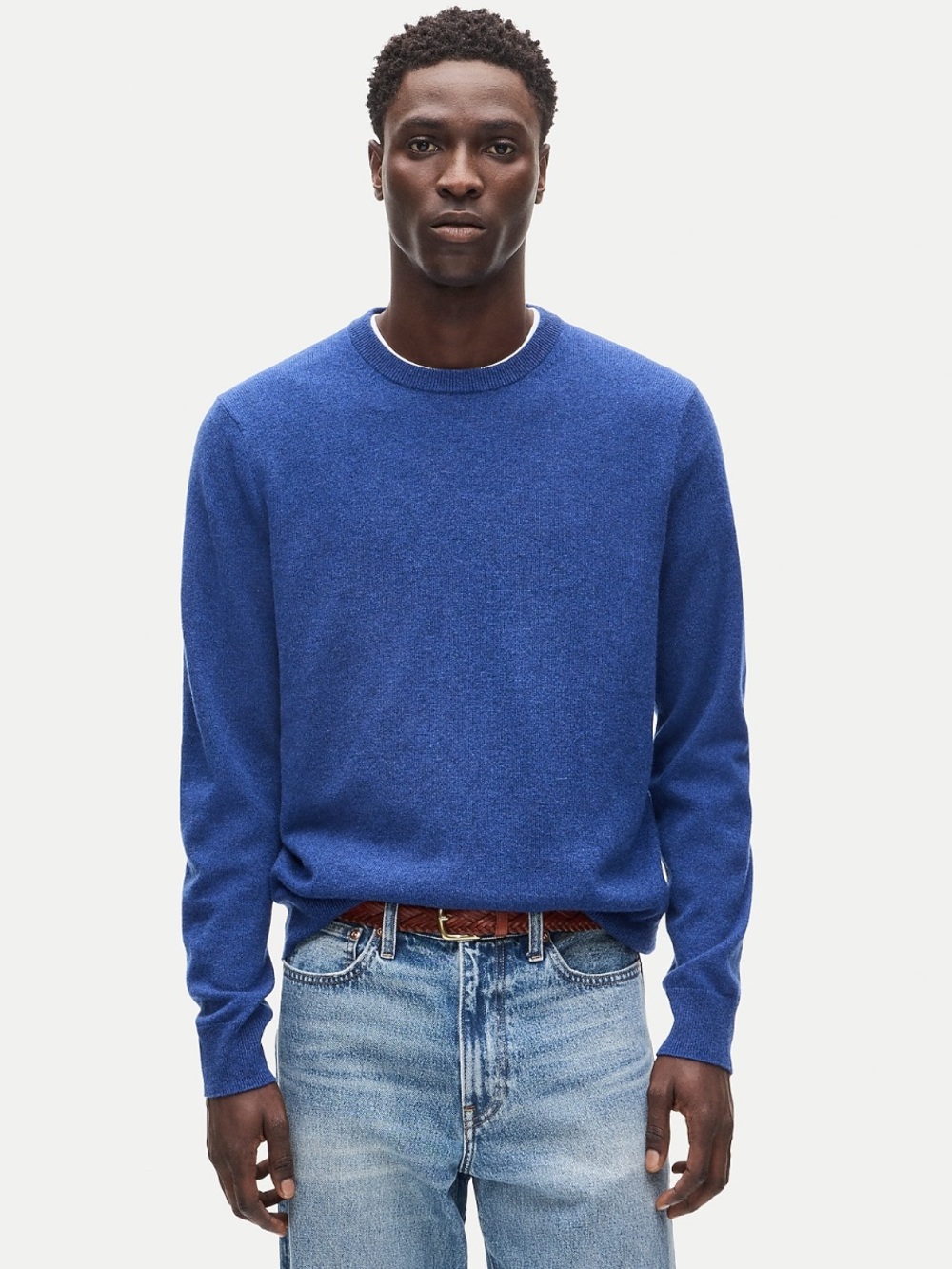 J. Crew Men's Crewneck Cashmere Sweater in Blue, Size XS